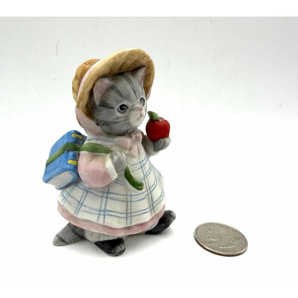 Vintage Kitty Cucumber Apple For The Teacher Figurine
